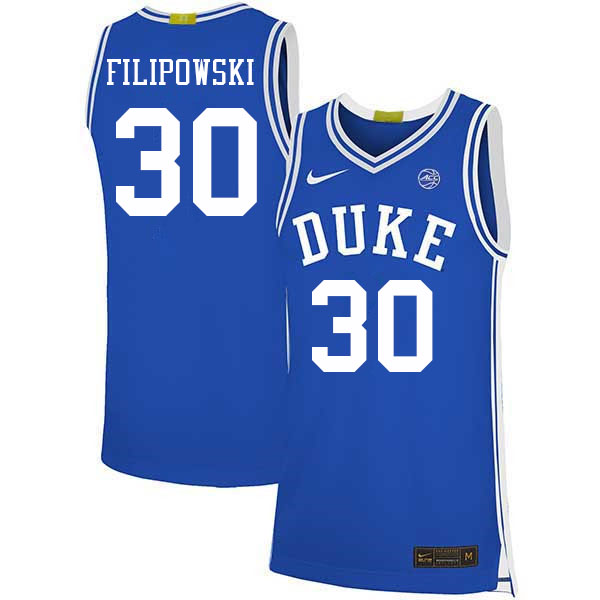 Men #30 Kyle Filipowski Duke Blue Devils 2022-23 College Stitched Basketball Jerseys Sale-Blue - Click Image to Close